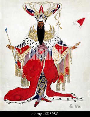 Costume for Potiphar in  La legende de Joseph, music by Richard Strauss, choreography by Fokine, costumes by Leon  Bakst (1866 -1924). Produced by Diaghilev 's Ballet Russe at Paris Opera 15 April 1914. Set in Venice. Die Josephslegende / Legend of Joseph. Egypt Stock Photo