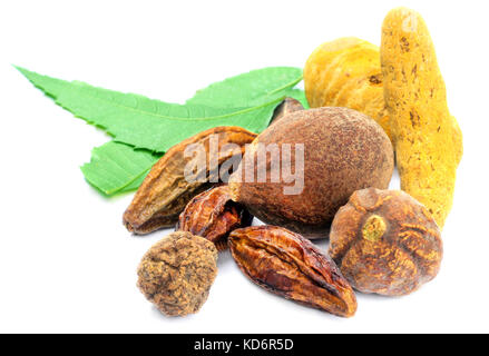 A combination of herbal foods on white background Stock Photo