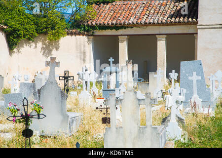 Graveyard. Rascafria, Madrid province, Spain. Stock Photo