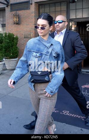 Kendal Jenner leaving her hotel in New York Featuring: Kendal Jenner