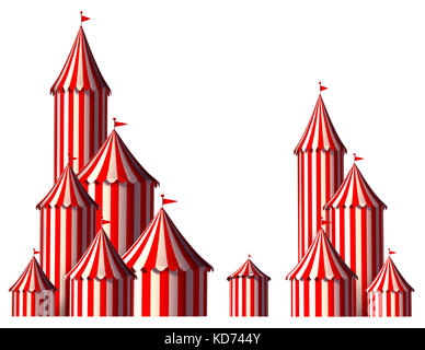 Circus tent design element as a group of big top carnival tents with an ...
