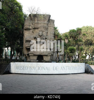 Mexico City, Mexico - 2017: Entrance of the National Museum of Anthropology, the largest and most visited museum in Mexico. Stock Photo