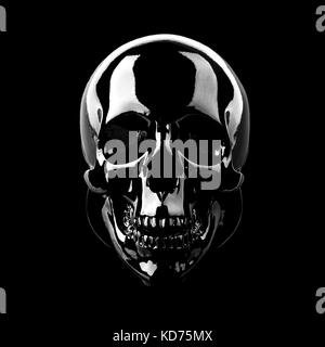 Black skull on a black background Stock Photo