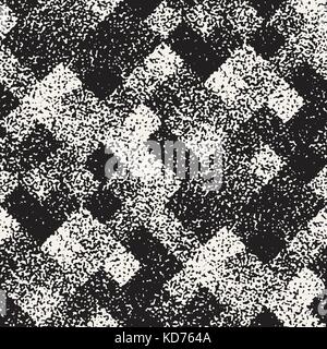 Abstract noisy textured geometric shapes background. Vector seamless grungy pattern. Stock Vector