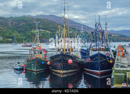 Fishing Trawlers in Ullapool Harbour North West Scotland Stock Photo