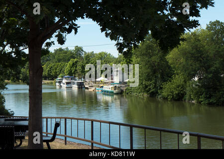 Erie Canal, Fairport NY USA. Stock Photo