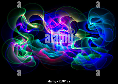 Multi colored Light Painting Stock Photo