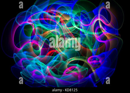 Multi colored Light Painting Stock Photo