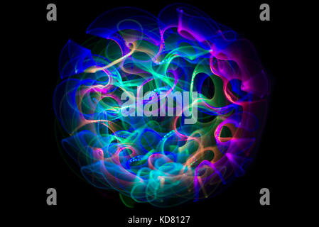 Multi colored Light Painting Stock Photo