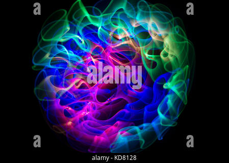 Multi colored Light Painting Stock Photo