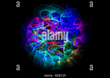 Multi colored Light Painting Stock Photo