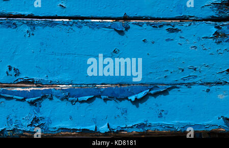 Crackled painted wooden fishing boat hull Stock Photo