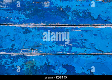 Crackled painted wooden fishing boat hull Stock Photo