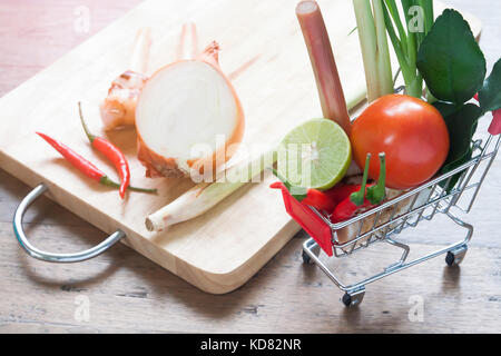 Fresh vegetables in shopping cart Stock Photo