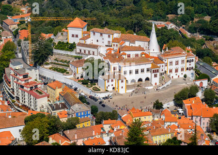 The Palace of Sintra (Palacio Nacional de Sintra), former summer royal residence. Sintra, Portugal Stock Photo