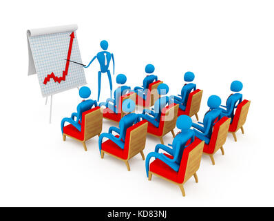 Abstract businessman explaining progress on graph. Stock Photo