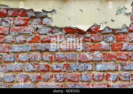 Dirty and grunge red brick wall from exterior Stock Photo