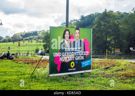 Green party election poster, Mertesdorf, Ruwer, Trier, Rheinland-Pfalz, germany Stock Photo