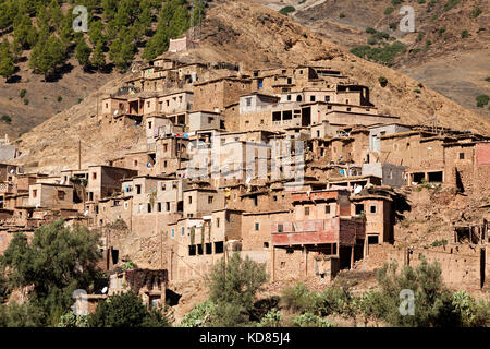 Typical berber village at Atlas mountain range, Morocco Stock Photo