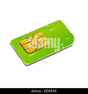 mobile sim card isolated on white background Stock Photo