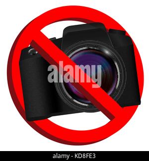 no camera prohibition signs on white background Stock Vector