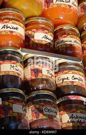 Locally produced jam, France Stock Photo