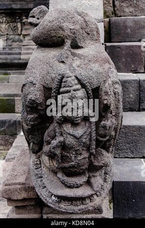 One of the exterior sculptures of the Candi Sewu (Sewu Temple) complex, Yogyakarta, Indonesia Stock Photo