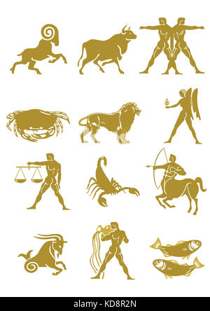 Astrology horoscope, zodiac set Stock Photo