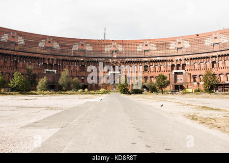Nuremberg, Germany - August 28, 2016: Former Nazi Congress hall (Kongresshalle) building in Nuremberg, Germany. View inside the court yard. A part of  Stock Photo
