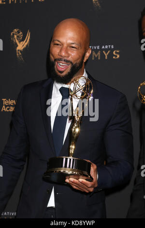 2017 Creative Emmy Awards Press Room at the Microsoft Theater on September 9, 2017 in Los Angeles, CA  Featuring: Common Where: Los Angeles, California, United States When: 09 Sep 2017 Credit: Nicky Nelson/WENN.com Stock Photo