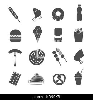 fast food icons set vector Stock Photo