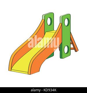 Hand drawn of Playground Slide isolated on White background, colorful Cartoon Vector Illustration. Stock Vector