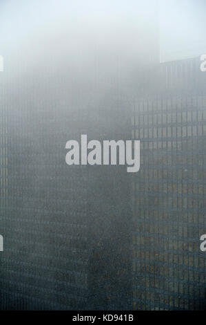 Snow blizzard covering Toronto Dominion Centre towers in downtown Toronto Stock Photo