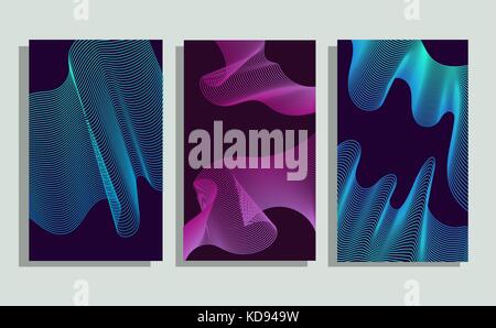 Cool minimalistic covers. Halftone gradients. Stock Vector