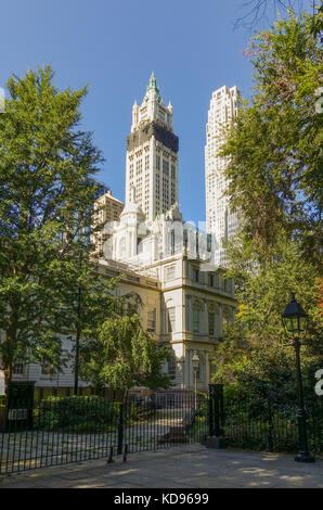 Woolworth Building, New York, Lower manhattan, downtown, United states. Stock Photo