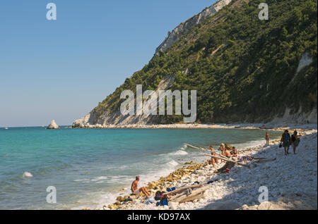 coast and beach in Portonovo, Conero Riviera, Marche, Italy Stock Photo