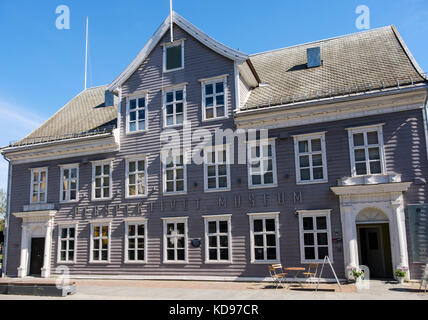 Perspektivet Perspective Photography Museum in old neoclassical wooden Norwegian building in city centre. Storgata, Tromso, Troms, Norway, Scandinavia Stock Photo