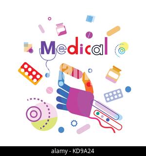 Hand Holding Pill, Medical Help Therapy, Medicine Treatment Concept Stock Vector