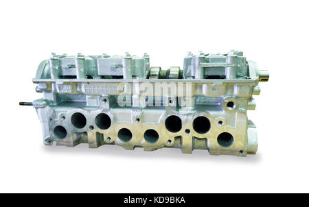 engine block with four cylinders and four valves per cylinder Stock Photo