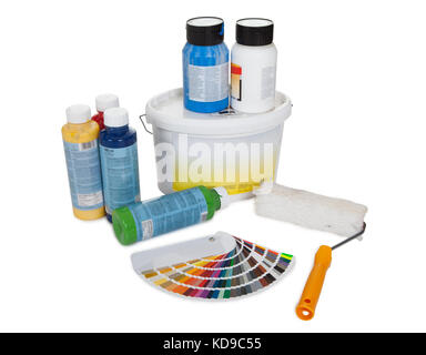Set of paint tools. Isolated on white Stock Photo