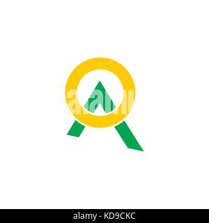 letter a mountain moon symbol logo vector Stock Vector