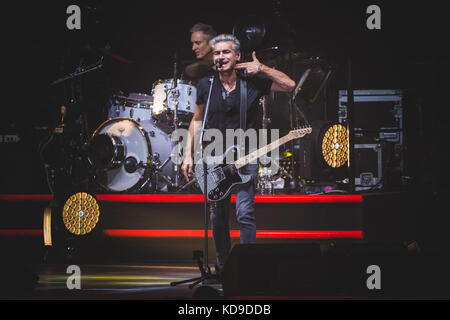 Turin, Italy. 10th Oct, 2017. The Italian singer and song writer Luciano Ligabue performing live on stage at the Pala Alpitour in Torino for his 'Made in Italy' tour 2017. Credit: Alessandro Bosio/Pacific Press/Alamy Live News Stock Photo