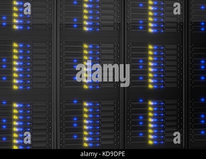 Close-up on server racks. Isolated on white background Stock Photo
