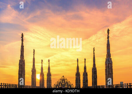 On Top of the Milan Cathedral Stock Photo