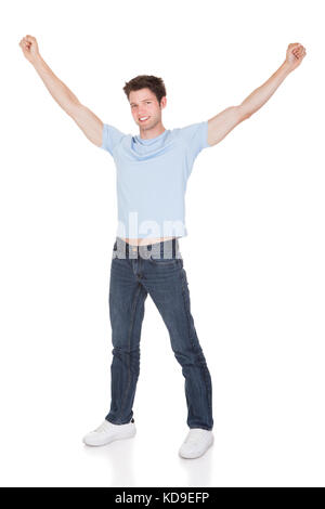 Portrait Of Happy Man On White Background Stock Photo