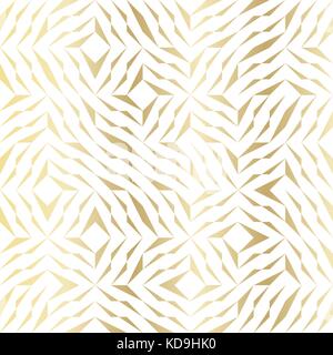 Seamless vector geometric golden element pattern. Abstract background with gold white texture. Simple minimalistic graphic print. Repeating modern Stock Vector