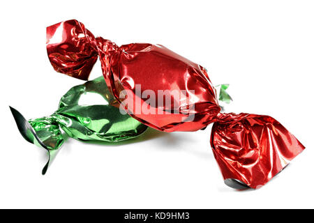 wrapped candies isolated on white background Stock Photo