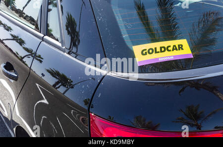 Goldcar/Gold car rental car in Spain Stock Photo