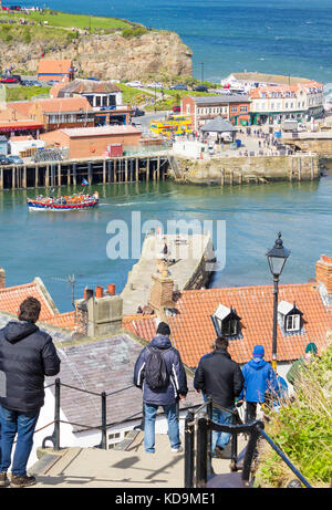 View from top of 199 steps at Whitby, North Yorkshire, England. UK Stock Photo