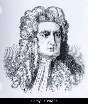 Portrait of the scientist Sir Isaac Newton Stock Photo